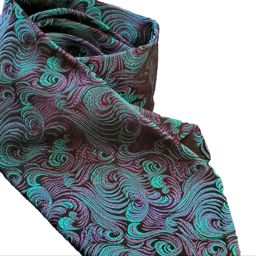 BACHRACH Mens Necktie Vintage Green
